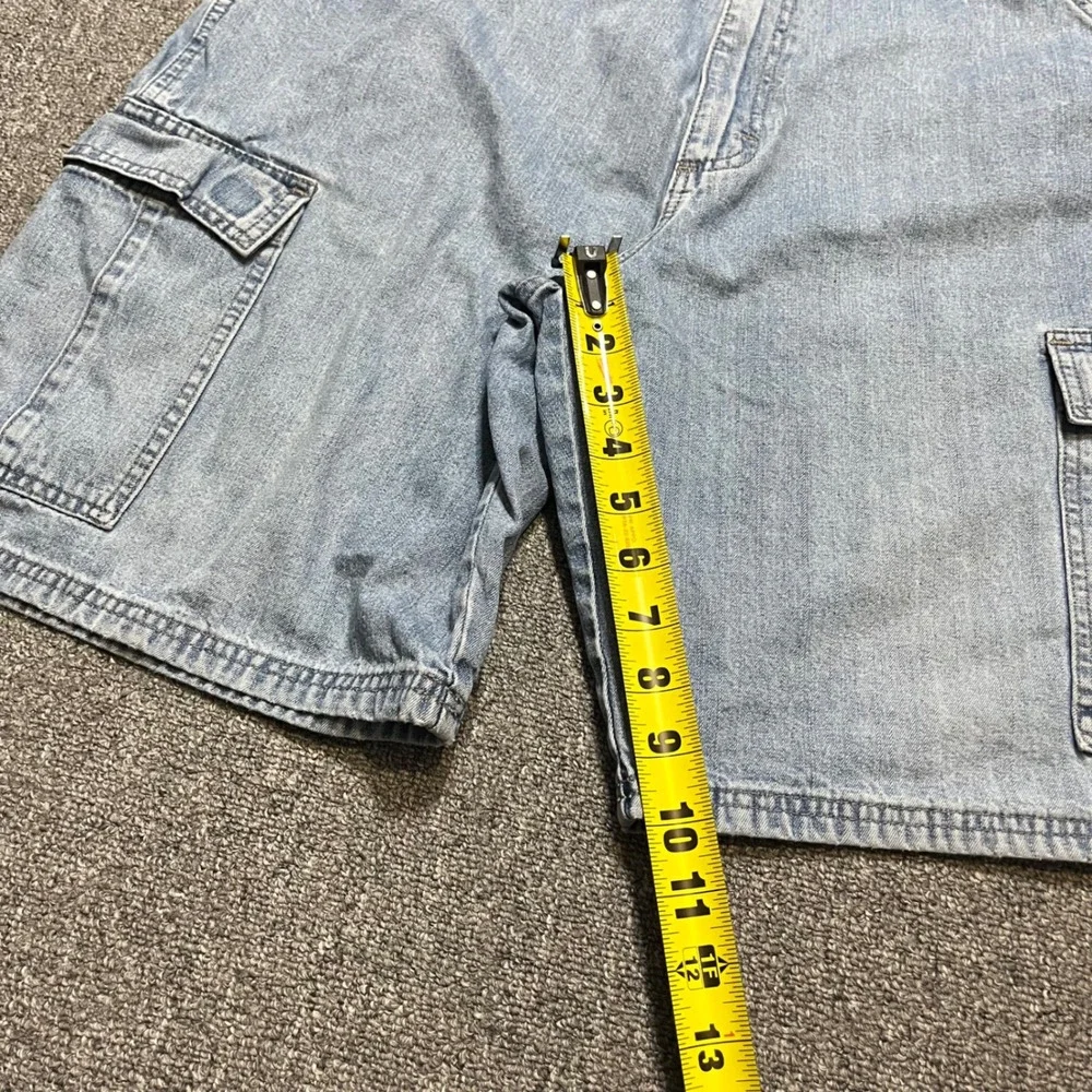 Wrangler Mens Denim Cargo Shorts Light Wash 100% Cotton Size 34